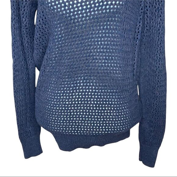 ALL SAINTS chocolate brown open weave crew neck pullover sweater XXS - Picture 6 of 9